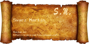 Svarz Martin névjegykártya